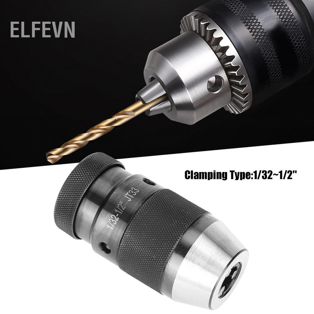 Elfevn Thép Carbon 1/32-1/2 Máy Tiện CNC Tự siết Mũi Khoan Chuck Bộ Chuyển Đổi Bit JT33 Núi