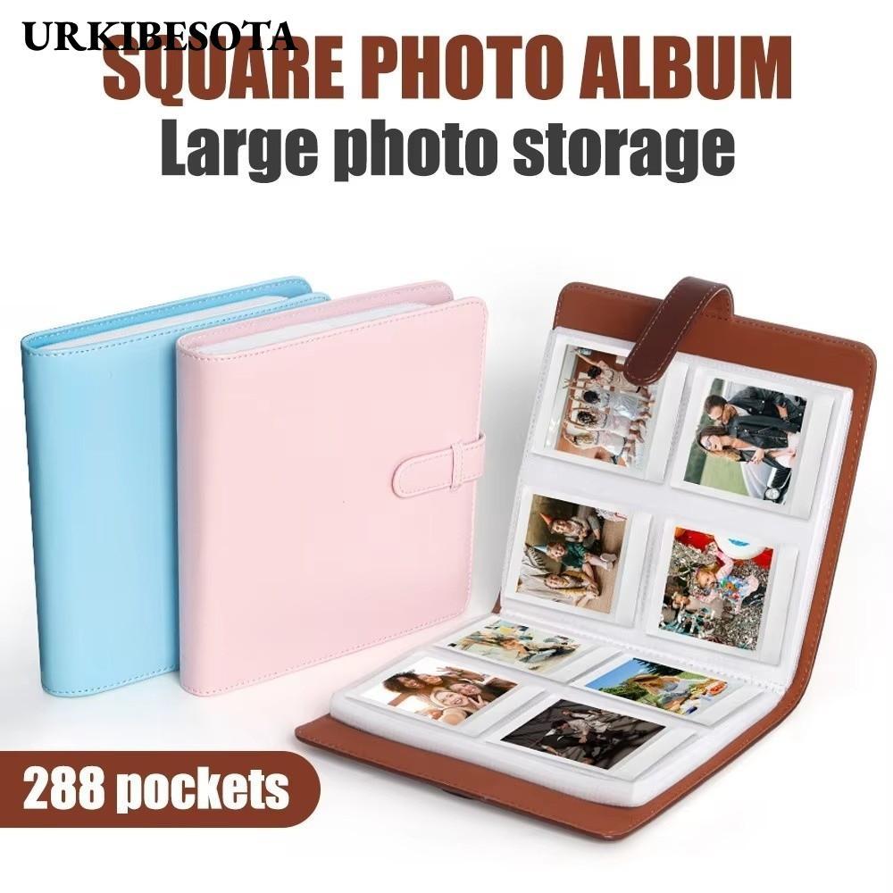 Album vuông lưu trữ URKIBESOTA, Giấy ảnh Album ảnh 4 inch, Sách sưu tập Tem da PU Vé ảnh Mini cho Fu