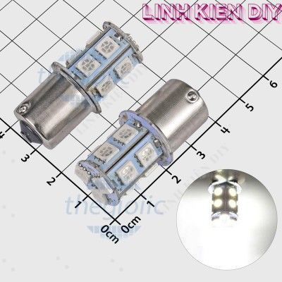 [2 Cái]- Đèn Báo Xe Màu Trắng 24V Đuôi 1156 Linh Kiện DIY