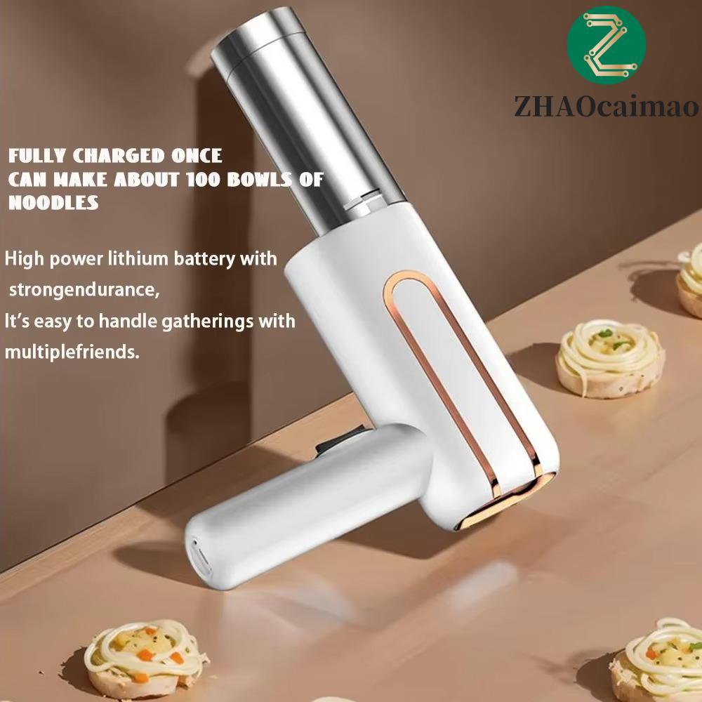 ZHAOcaimao Máy làm mì ống không dây ZHAOCAIMAO, Máy làm mì ống bằng điện cầm tay hoàn toàn tự động, Máy ép mì màn hình thông minh dễ dàng có thể sạc lại USB