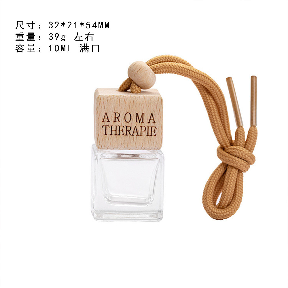 Chai nước hoa thủy tinh vuông trong suốt 8ml có nắp Mặt dây chuyền ô tô Hộp đựng rỗng