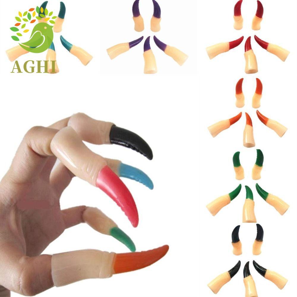 BLAZELINK 5 Cái / bộ Zombie Phù Thủy Giả Ngón Tay, Nhiều Màu Sắc Đáng Sợ Halloween Ngón Tay Giả Zomb