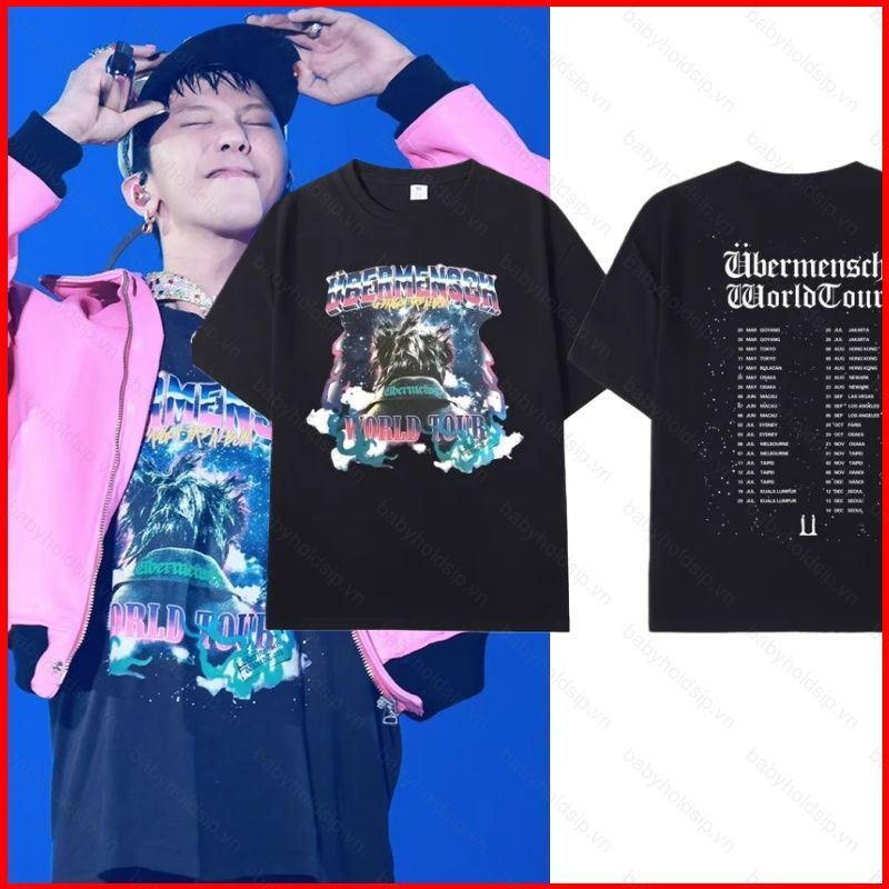 BS1 GD G-DRAGON Ubermensch world tour soft tee BIGBANG Áo thun mùa hè KPOP Tay ngắn Top SB1