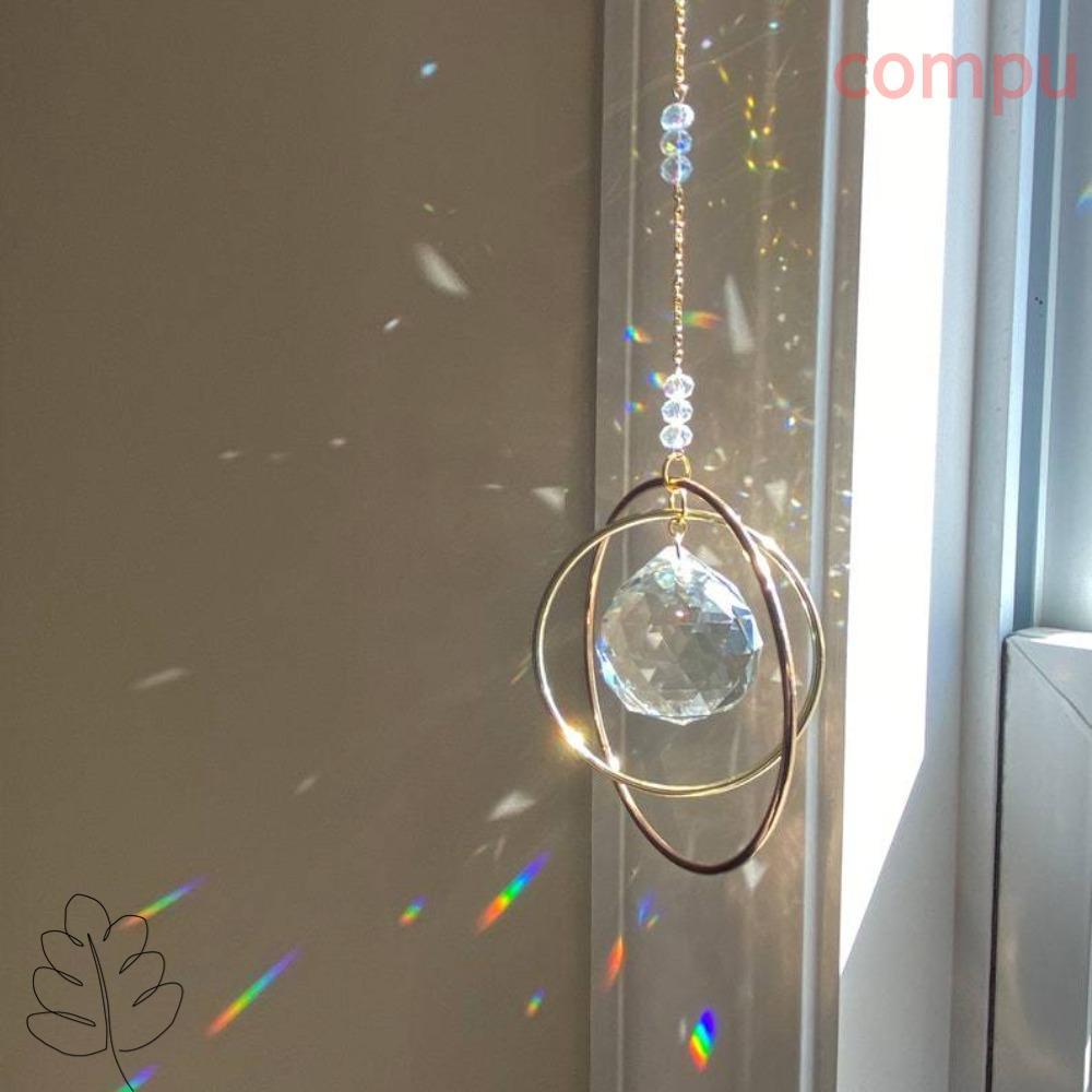 COMPU Crystal Sun Catcher, Mặt dây chuyền trang trí hình tròn Mặt dây chuyền trang trí pha lê, Cryst