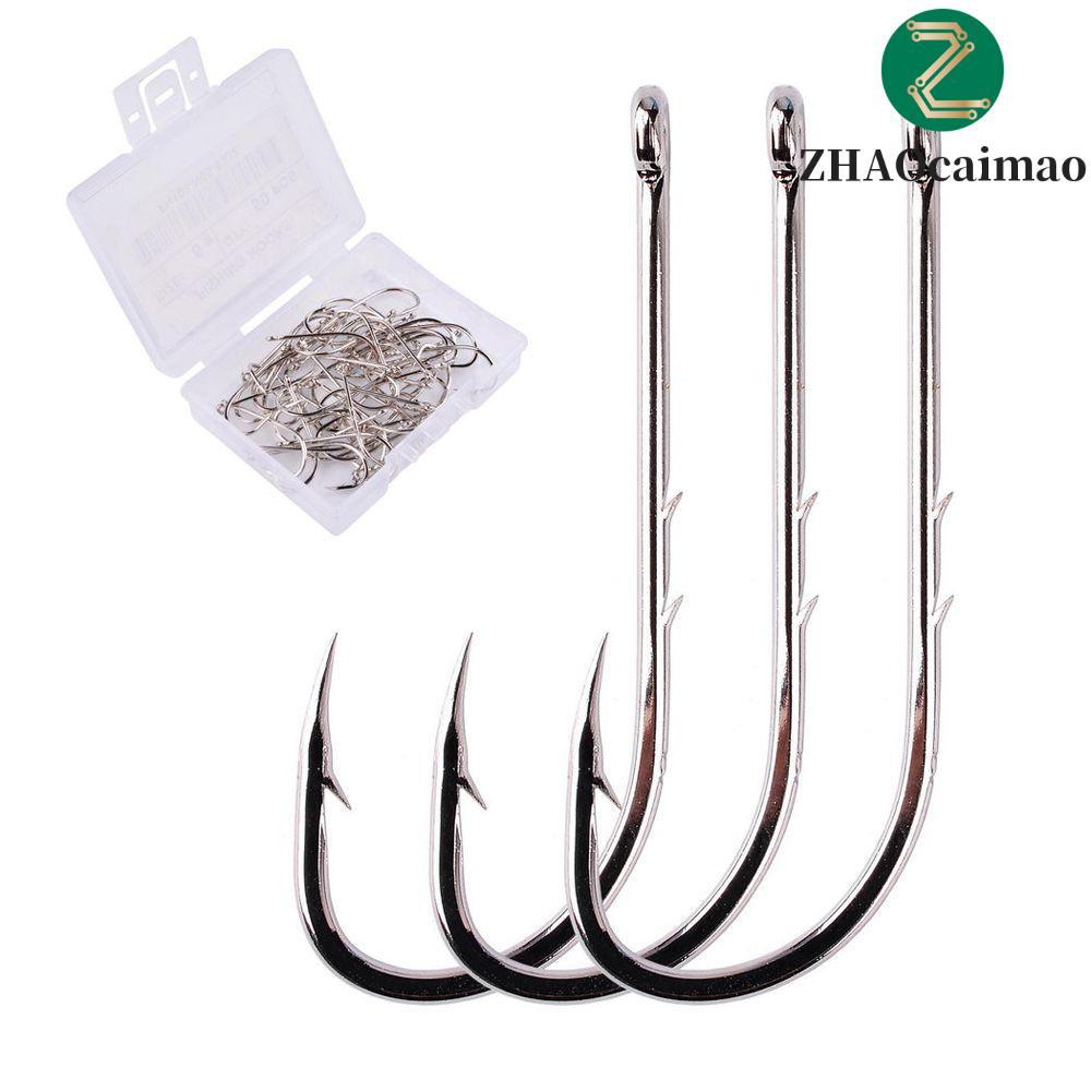 ZHAOcaimao ZHAOCAIMAO Offset Hook Phù Hợp Cho Câu Cá - Móc Thép Carbon Cao Cấp, Anti-Rust Nickel Coa