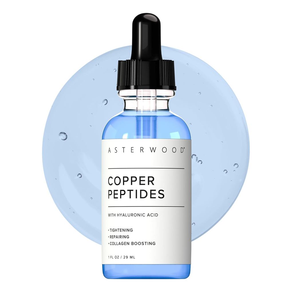 Asterwood Copper Peptide Facial Serum, Chứa GHK-Cu Glypeptide và Hyaluronic Acid-Aging Facial Serum-