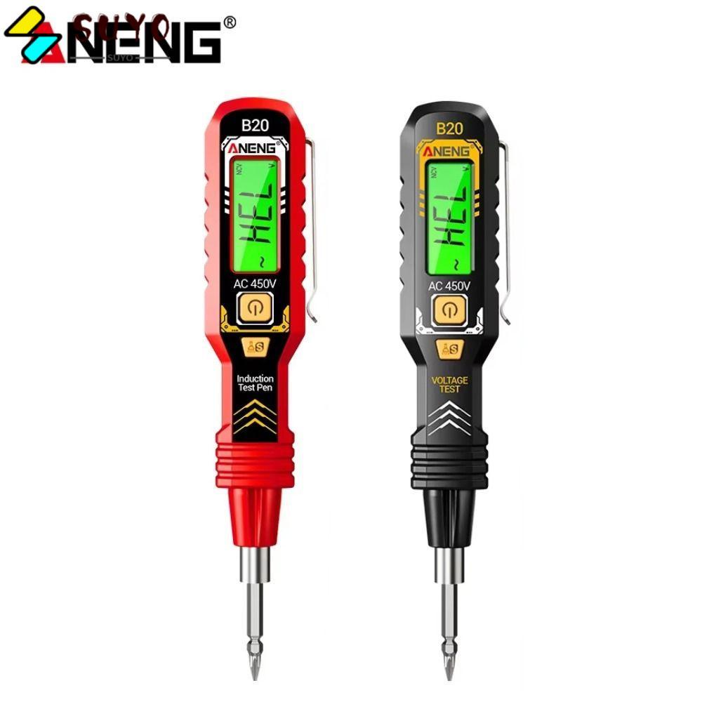 Máy dò điện áp SUYO, Bút kiểm tra điện áp báo động màn hình kỹ thuật số, ANENG B20 30-1000V Bút cảm 