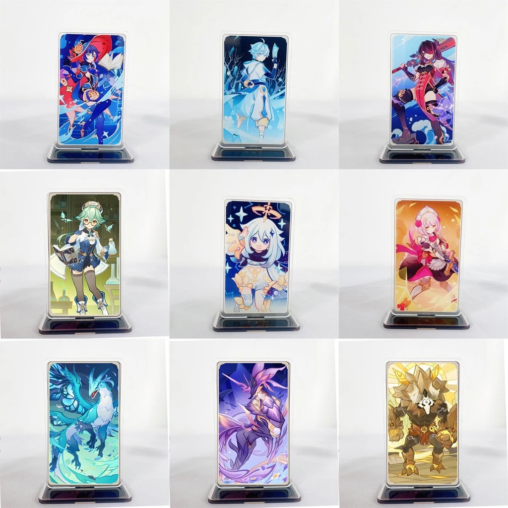 Standee Genshin Impact Thất Thánh Triệu Hồi TCG Mô Hình Mica Acrylic Trang Trí Bàn Học Nhân Vật Paim