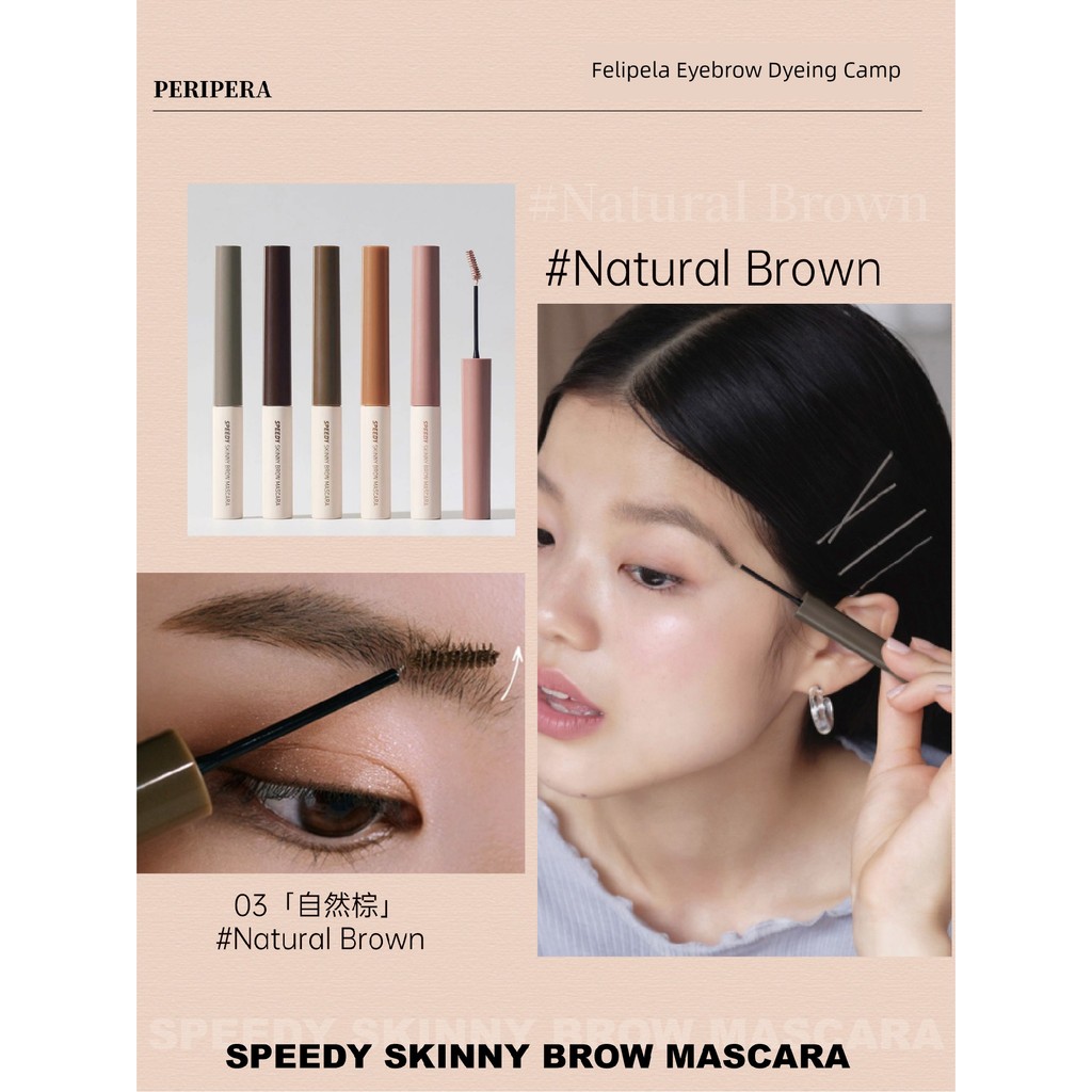 Peripera Peripera Thuốc Nhuộm Lông Mày 06 Tự Nhuộm Màu Nâu Đậm Đầu Bàn Chải Mịn Trang Điểm Tự Nhiên 