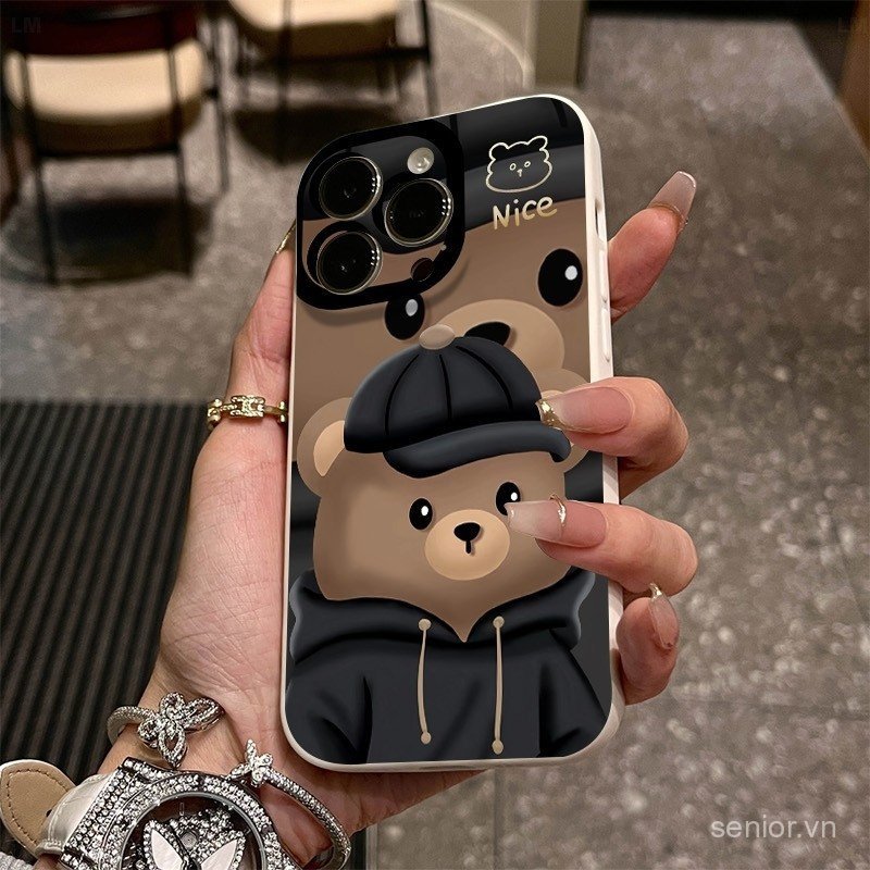 Ốp Điện Thoại Hoạt Hình Gấu Mát Thích Hợp Cho iPhone 14promax 13promax 11promax 11 12 13 14 15 pro m