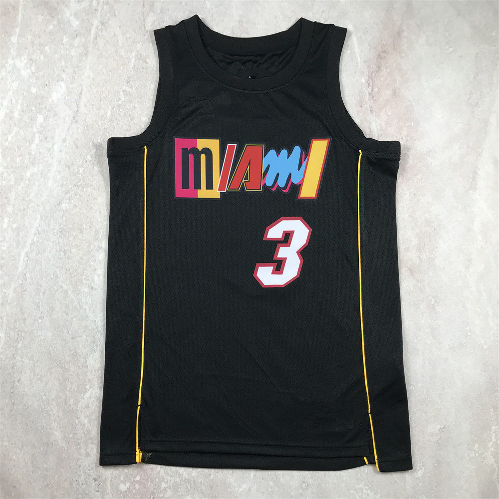 Áo bóng rổ retro Miami Heat City Edition phiên bản Jimmy Butler, Dwyane Wade, Udonis Haslem - In chu