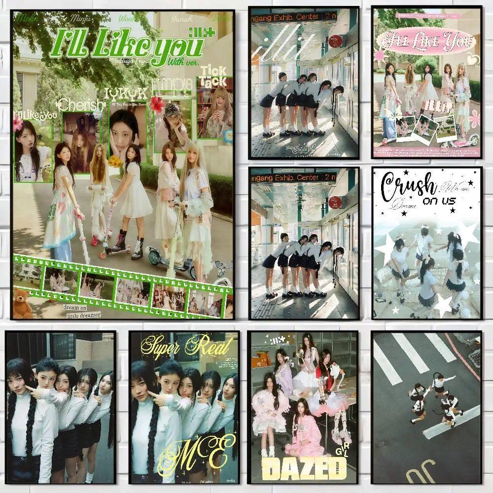 ILLIT Mini Album Concept Anime Poster Dán Tường Trang Trí Cho Phòng Khách Thanh Trang Trí Phòng Ngủ