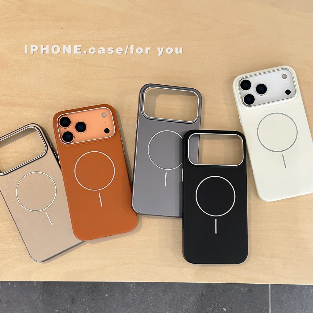 PC Galaxy Vòng Nhỏ Từ Tính Vỏ Điện Thoại Slim PC Bìa Cứng Tối Giản Chống Sốc Bảo Vệ Cho Apple iPhone