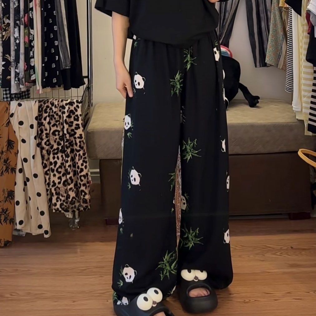 Cotton Silk Blend Pajama Pants Cho Nữ - Mùa Hè Mỏng, Phong Cách Thời Trang, Có Thể Mặc Bên Ngoài