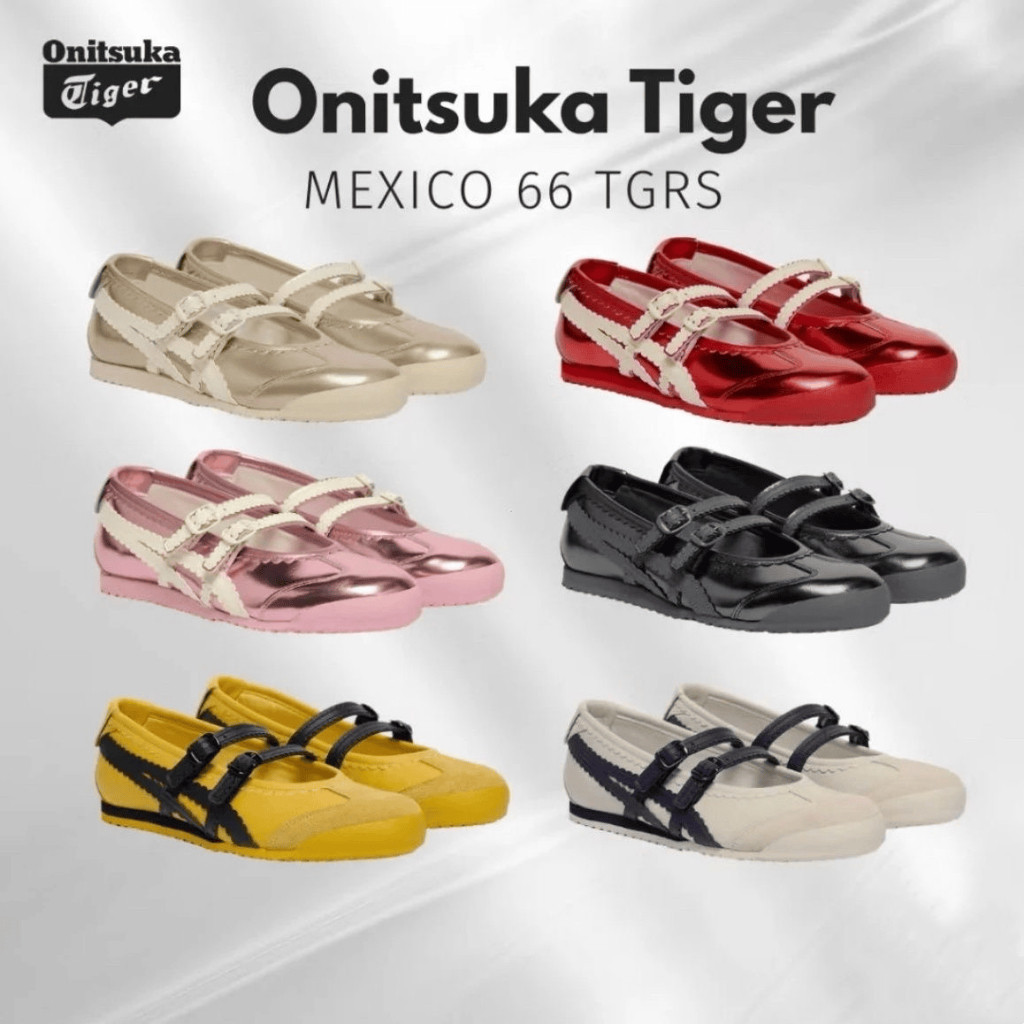 Mexico 66 TGRS Onitsuka Tiger Mary Jane Ballet Flats Thoải Mái Slip-On Đi Lại Hàng Ngày Đường Phố Th