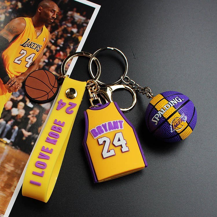 Giỏ Kobe Móc Khóa James Irving Curry Iverson Mặt Dây Chuyền Ba Lô Schoolbag Bé Trai Quà Tặng Sinh Nh