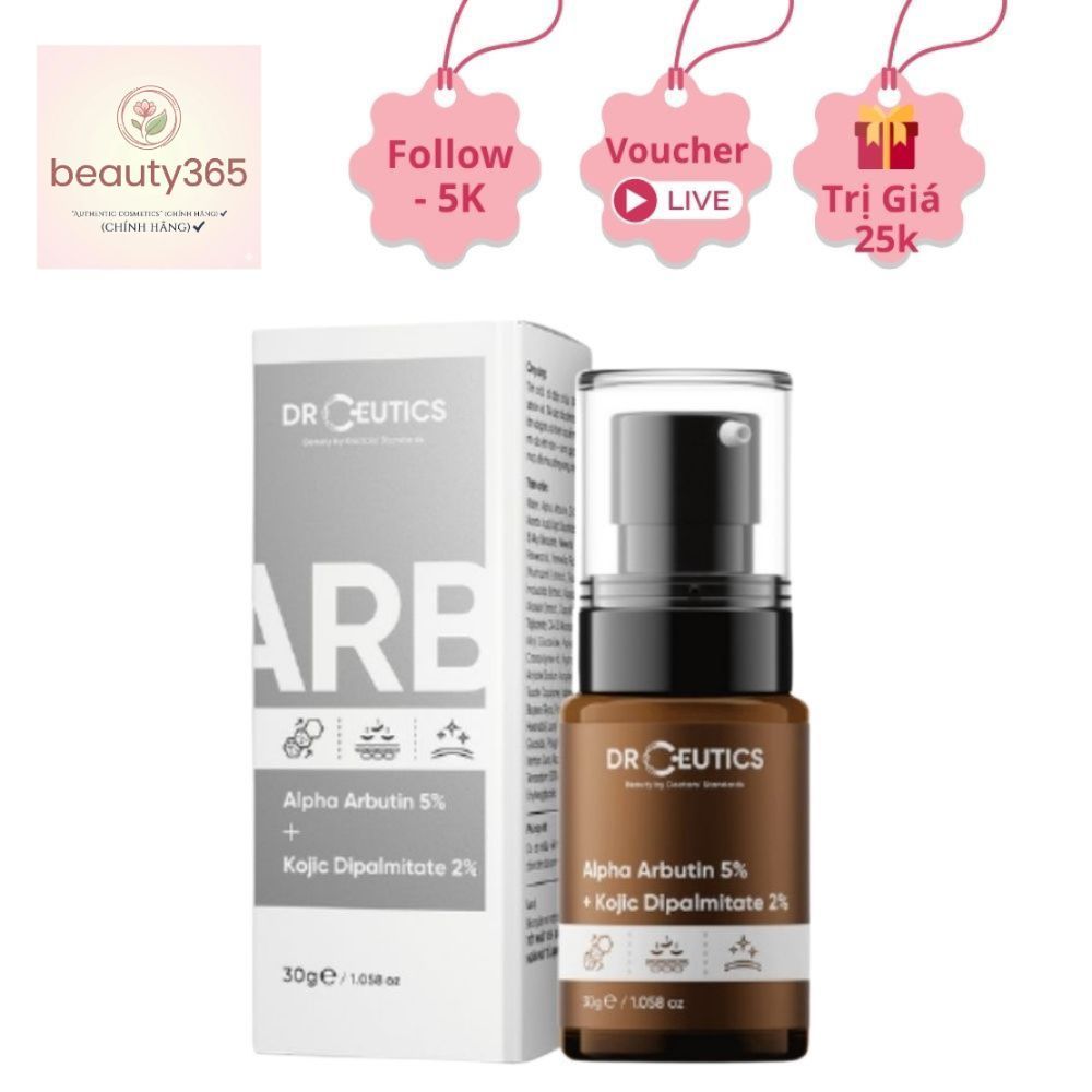 Serum Drceutics Alpha arbutin 5% + Kojic dipalmitate 2% tinh chất giảm thâm, nám, tàn nhang 30ml
