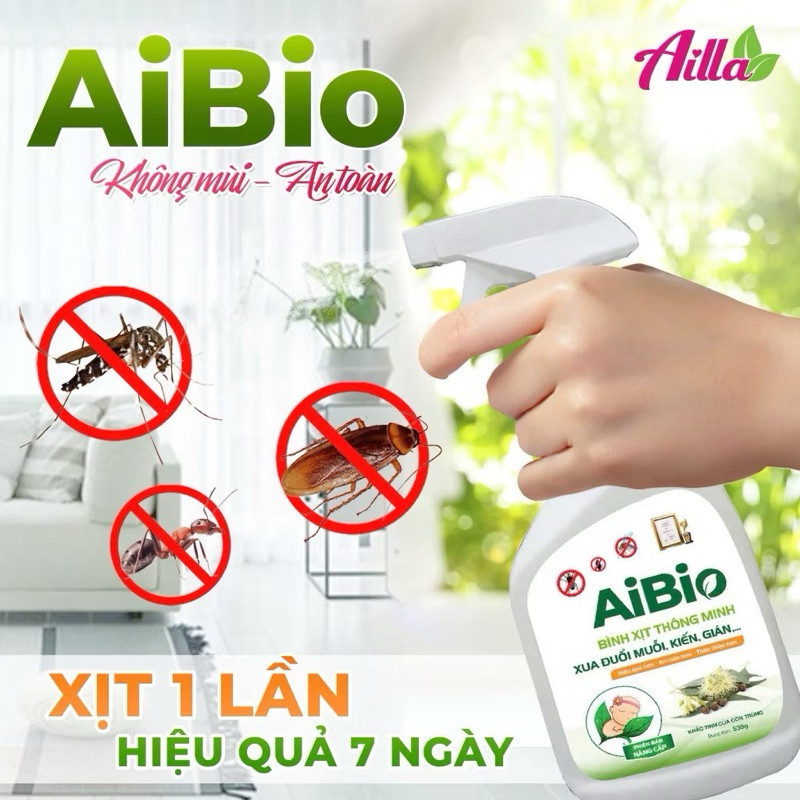 Bình Xịt Đuổi Muỗi Aibio – Xua Đuổi Muỗi, Kiến, Côn Trùng Hiệu Quả, An Toàn Gia Đình