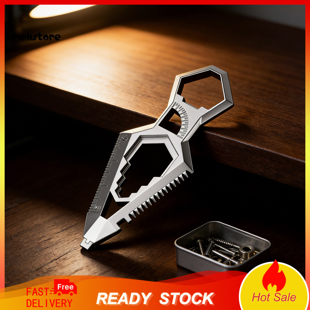 < richstore > Cờ lê nói xe đạp Edc Multi Tool 1 hoặc 2 chiếc Thép không gỉ 9 trong 1 Móc khóa đa chứ