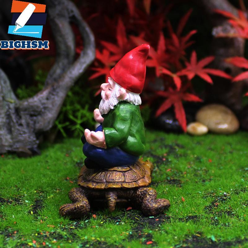 [BIGHSM] Vườn Gnome Tượng Gnome Ngộ nghĩnh Gnome Ngồi Trên Rùa Tượng Lùn Trang Trí
