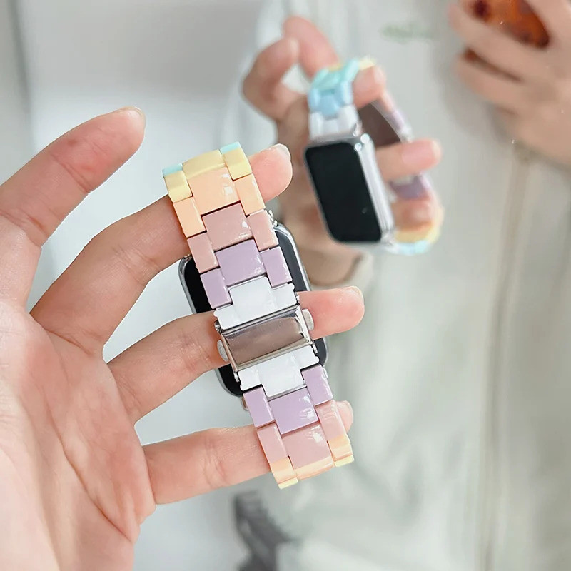 Dây đeo đồng hồ nhựa Rainbow Candy, Tương thích với Apple Watch 38 / 40 / 41mm, Dây đeo đồng hồ nữ m