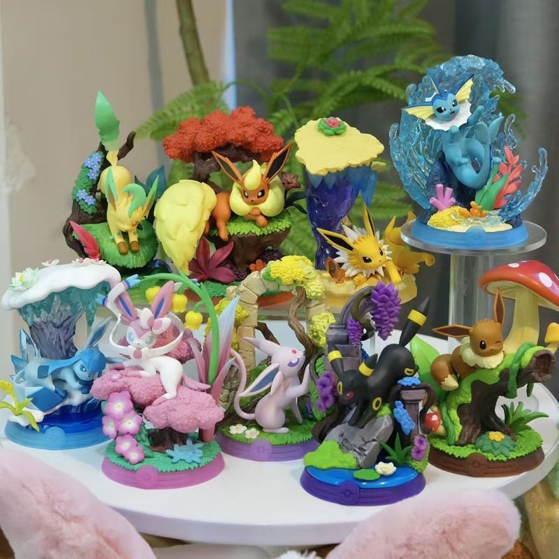 Pokémon Enjoyable Bar Eevee Blind Box Đồ chơi hợp thời trang Tượng trang trí máy tính để bàn