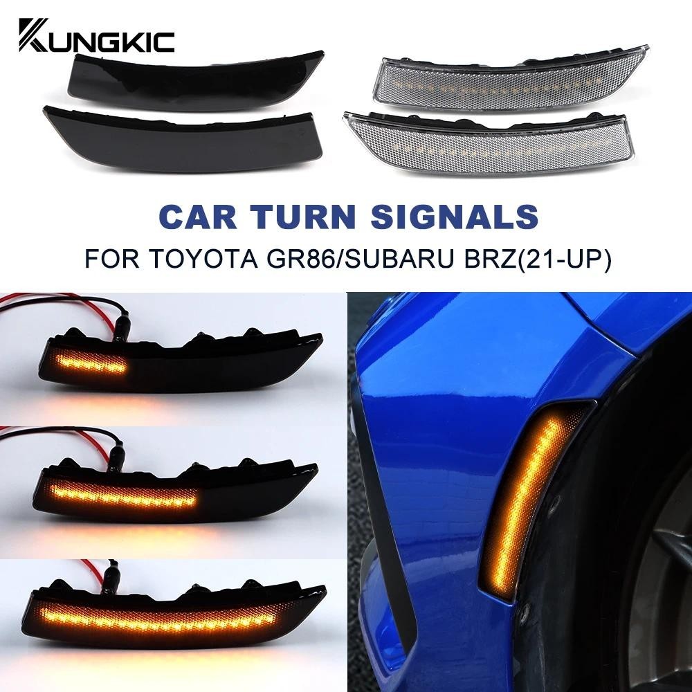 2 Chiếc Phía Trước Bật Đèn Tín Hiệu Cho Subaru BRZ Toyota GR86 2021 2022 2023 2024 2025 Xe LED Đánh 