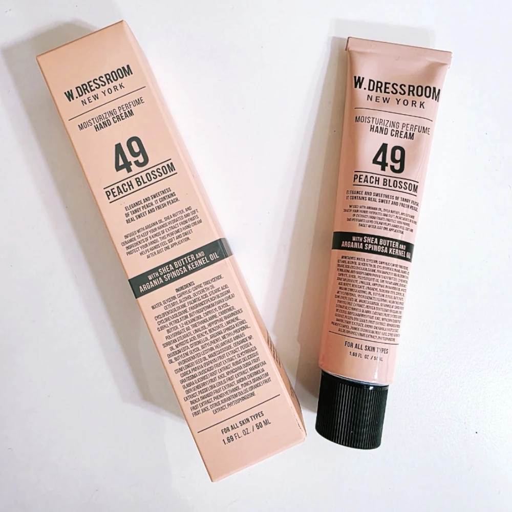 [W.DRESSROOM] Moisturizing Perfume Hand Cream 50ml #97 April Cotton & #49 Peach Blossom