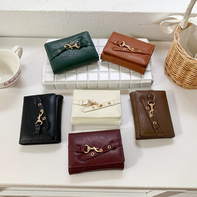 Ví nữ da PU thời trang có thể gập lại Hộp đựng nhiều thẻ đa chức năng có khóa Ví đựng tiền mặt