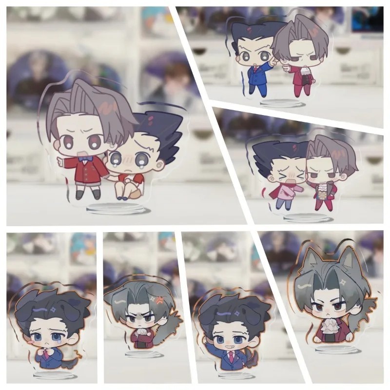 Standee Ace Attorney mô hình Phoenix Wright Miles Edgeworth Gyakuten Saiban mica để bàn trang trí qu