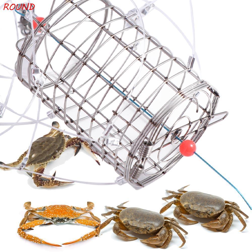 Dụng cụ bắt cua TRÒN, Dây thép không gỉ 8 vòng Lồng câu cua, Crawfish Bẫy Lồng câu cá Câu cá bẫy bẫy