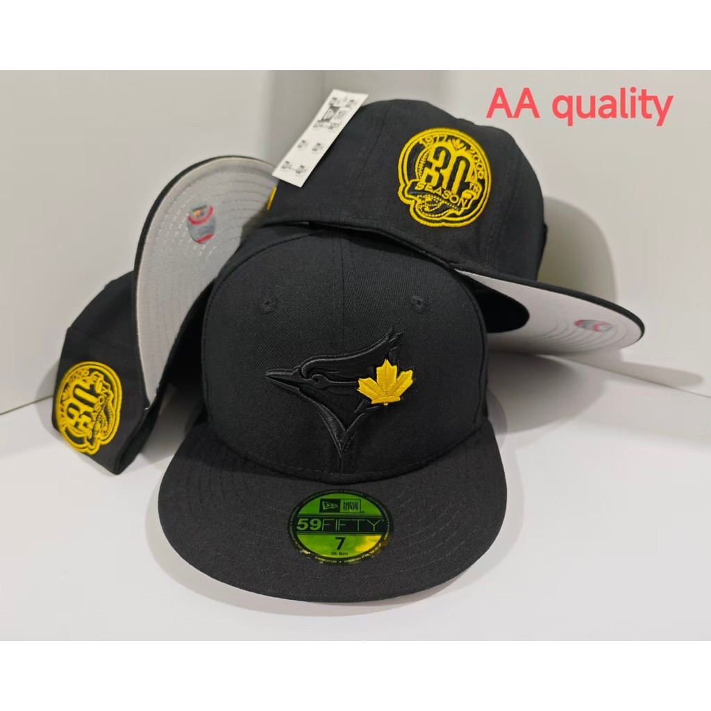 Mũ bóng chày, size AA chất lượng, Kỷ nguyên mới, Toronto Blue Jays, 59FIFTY MLB, đen, đơn giản, đa n