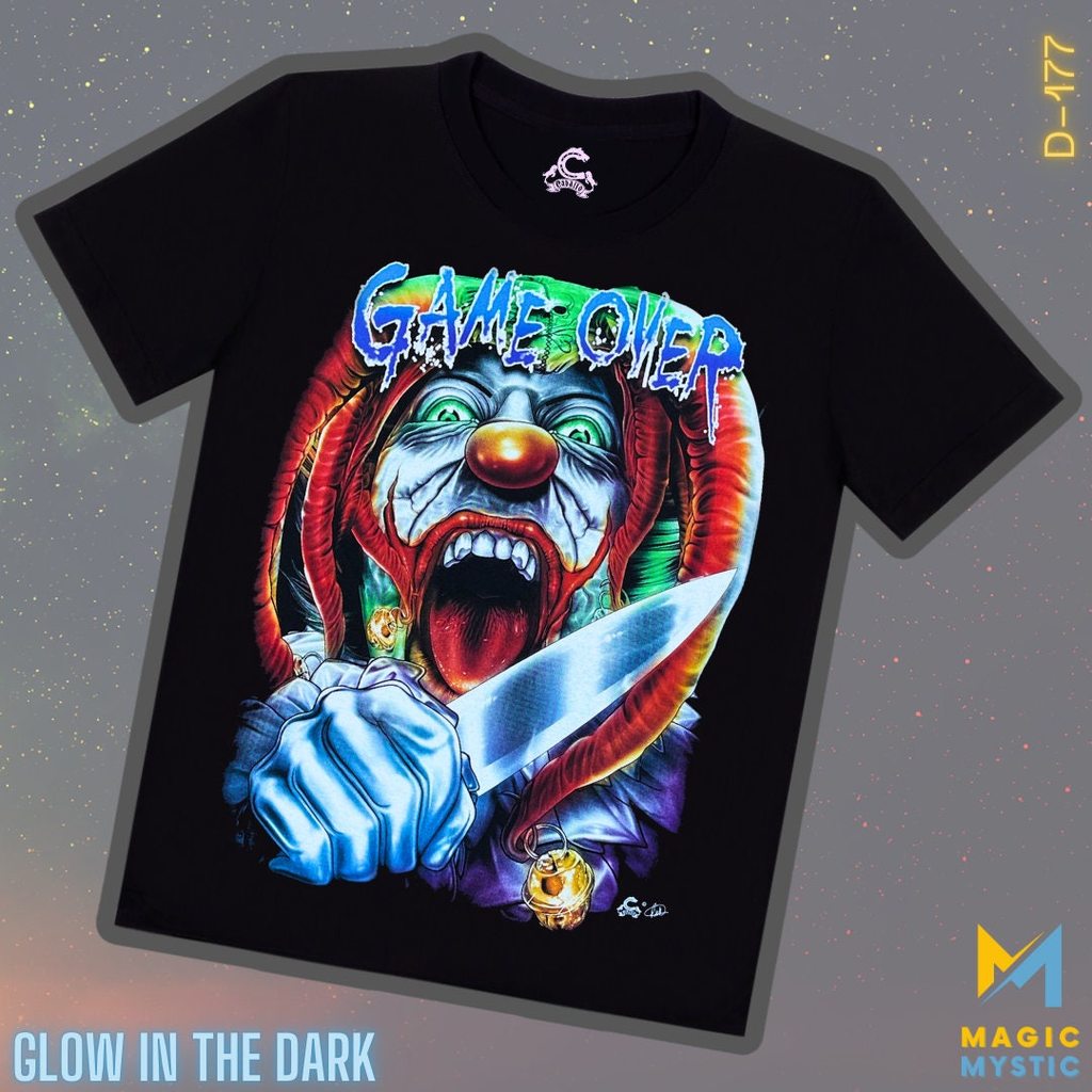 Áo thun đen Caballo Game Over Glow in the Dark Unisex Lớn