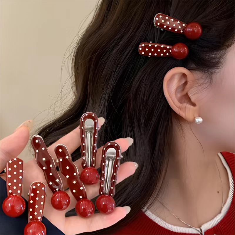 2 Yuan 88vip Sản Phẩm Nhỏ Đỏ Tình Yêu Mỏ Vịt Retro Phù Hợp Với Tóc Gãy Nổ Bên Kẹp Tóc Kẹp Tóc Kẹp Ph