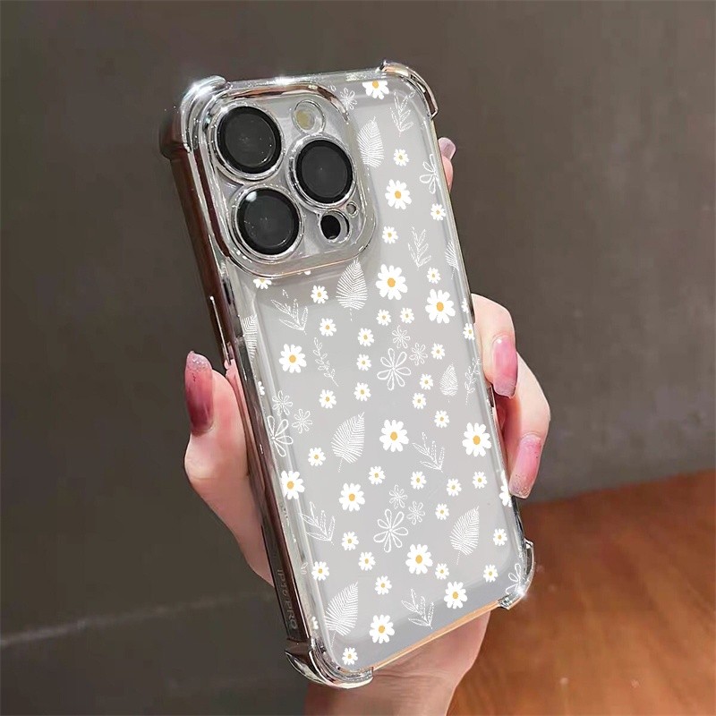 Ốp Điện Thoại Bạc Hoa Cúc Cho VIVO Y100 Y50 Y30 Y30I Y31 Y400 Pro Y77E Y77 Y78 PLUS Y73S V25 S15E S1