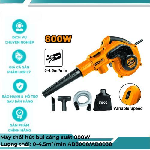 Máy thổi hút bụi 800W Ingco AB8008/AB8038