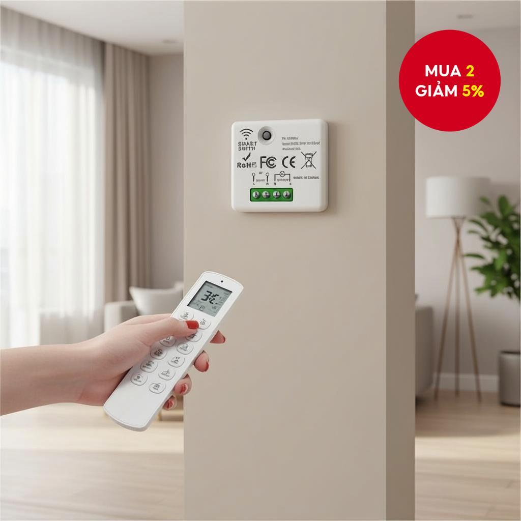 Bộ thu RF433, Công tắc tường điều khiển từ xa 433Mhz, Bộ phát 1/2/3Gang, Điều khiển đèn LED quạt thô