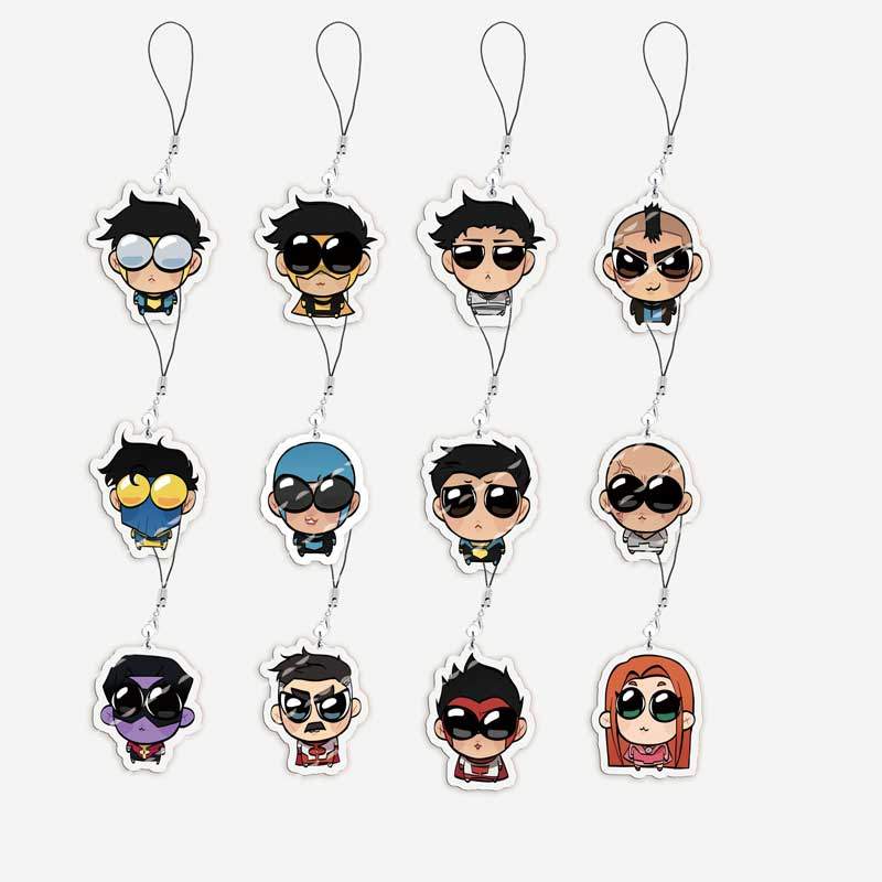 Hot Adult Animated Superhero Chibi  Mobile Phone Charms  Mark Omni Man Atom Eve mall Pendant Phone F