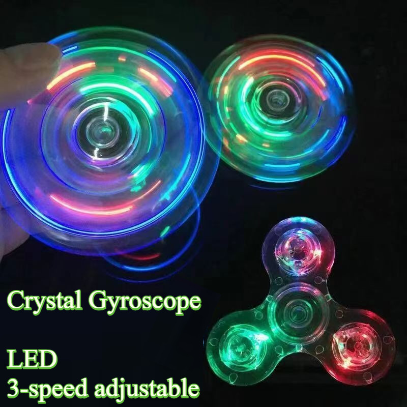 Glow in The Dark Crystal Spinner Fidget Toy Ngón tay trong suốt Giảm căng thẳng EDC Focus