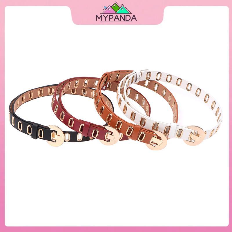 MYPANDA Mới Grunge Nữ Thắt Lưng Có Thể Điều Chỉnh Lỗ grunge Punk Thắt Lưng Nữ Hợp Kim Pin Bule Da.