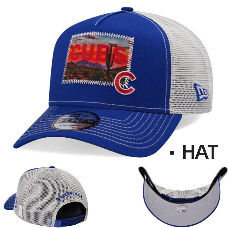 Newell Chicago Cubs M Patch 9FORTY Snapback Hat - Khung Trucker, Có Thể Điều Chỉnh, Chống Nắng