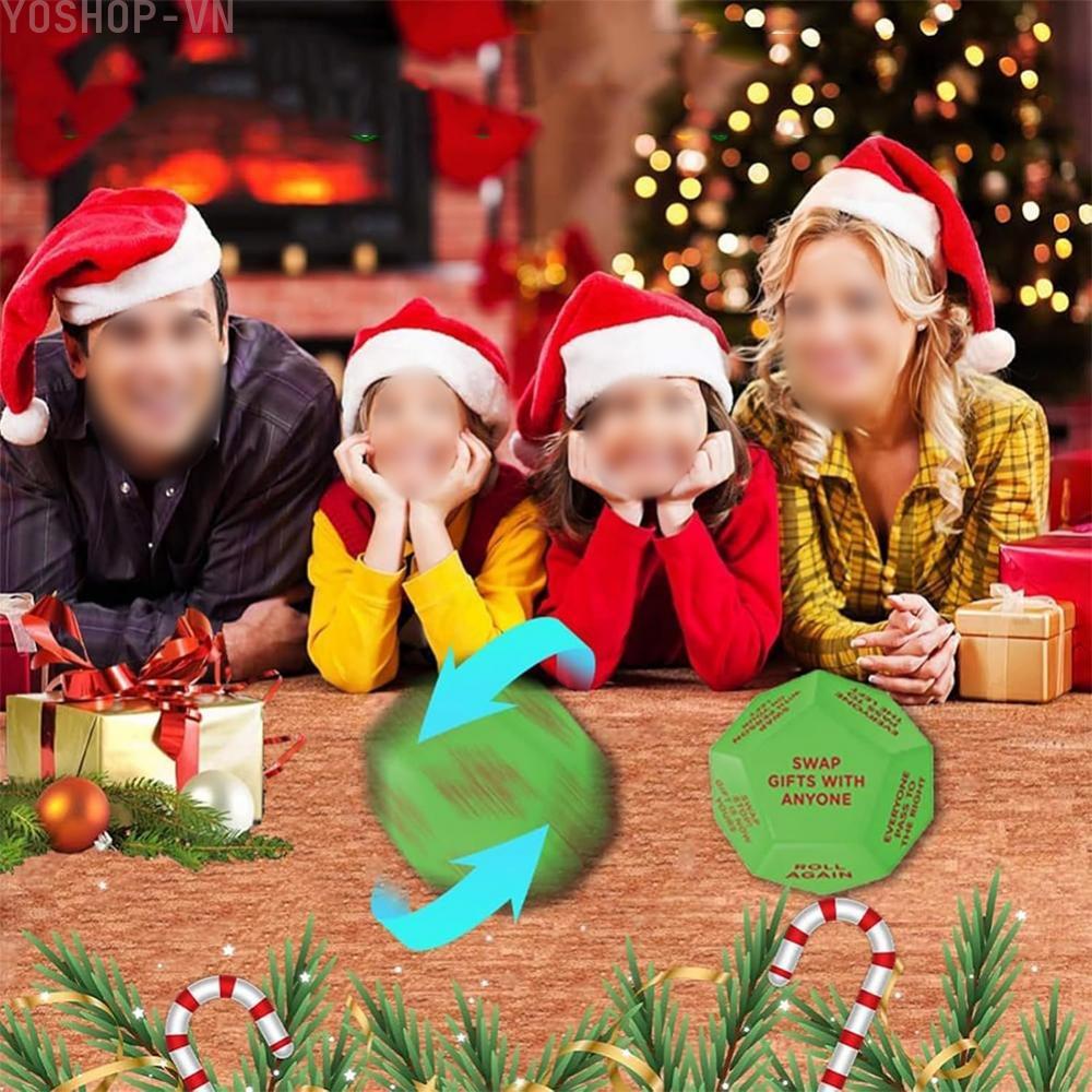 [Ysp]Santa Swap Dice Compact Portable Party Favor Icebreaker Game Portable Dice Game
