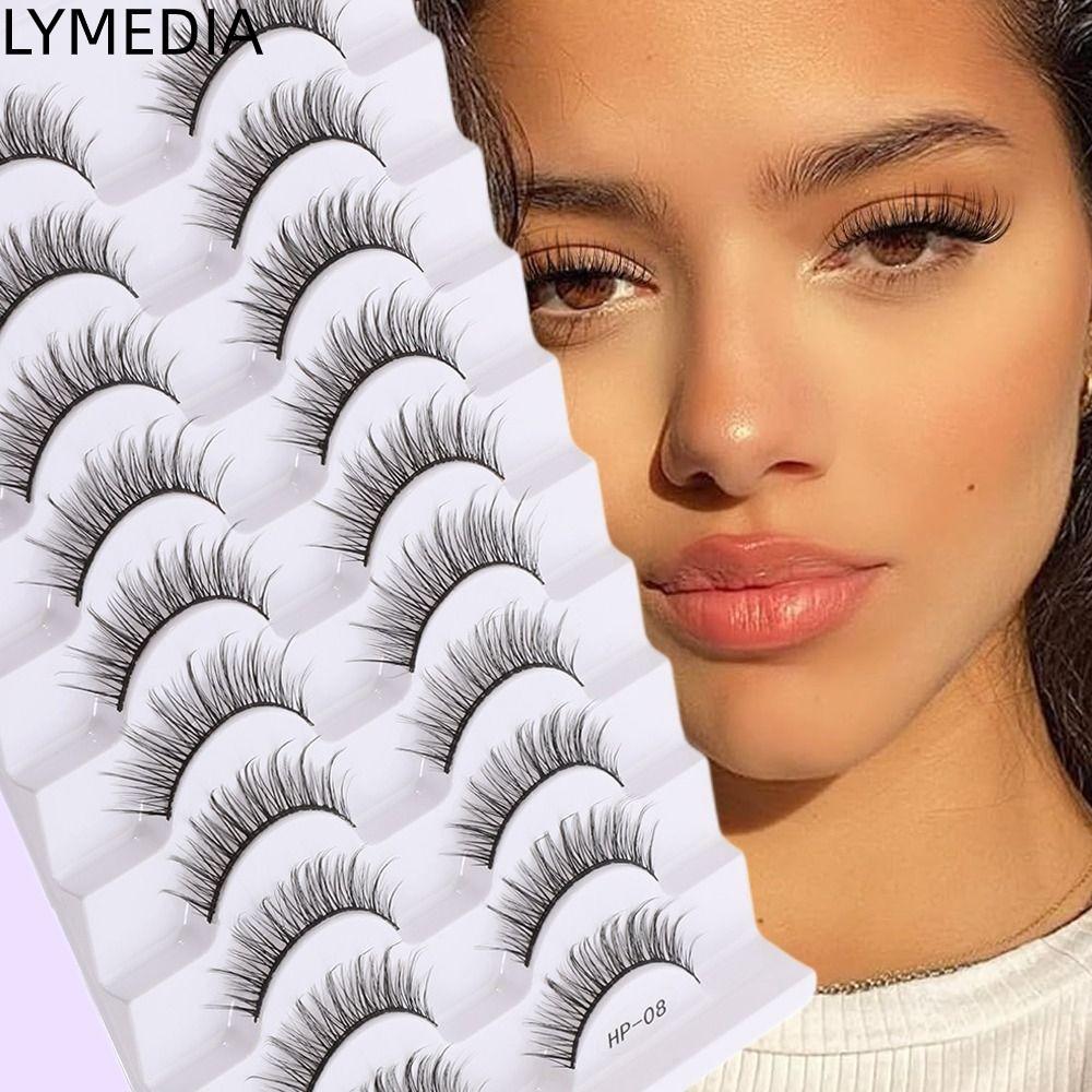 Lông mi giả LYMEDIA, Lông mi giả giả kịch tính thủ công, Thời trang nữ không tàn ác dài toàn dải lôn
