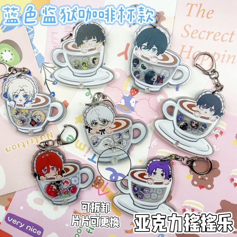 Shaker KeyChain Women BLUE LOCK Key Chain for Men Michael Kaiser Key Ring Shake Acrylic Keyring Mika