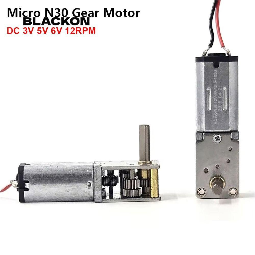 BLACKON 1 Động Cơ Bánh Răng Micro N30, Động Cơ Hộp Số Trục Dài Đơn DC 3V 5V 6V 12RPM, Động Cơ Giảm G