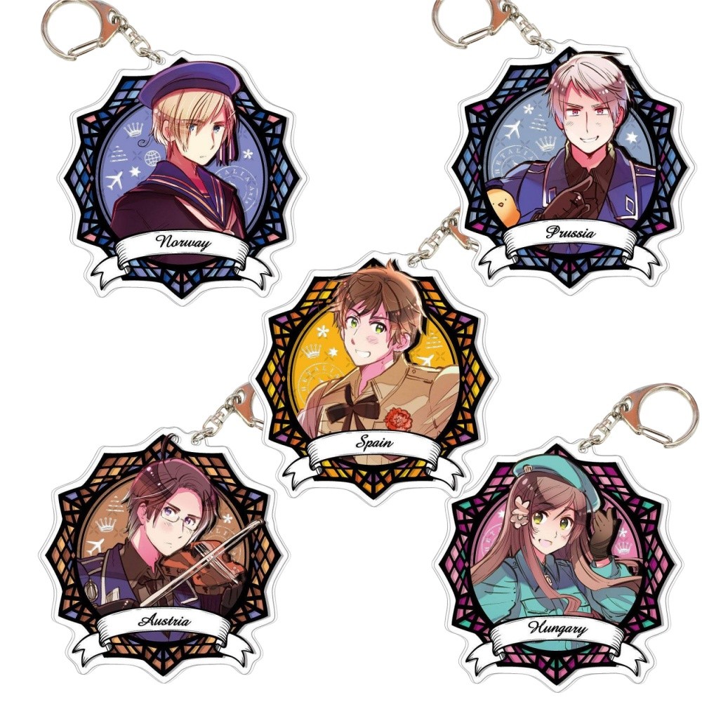 Loen Anime Peripheral Store Hetalia: Axis Powers Finland Prussia Hungary Austria Acrylic Keychain Pe