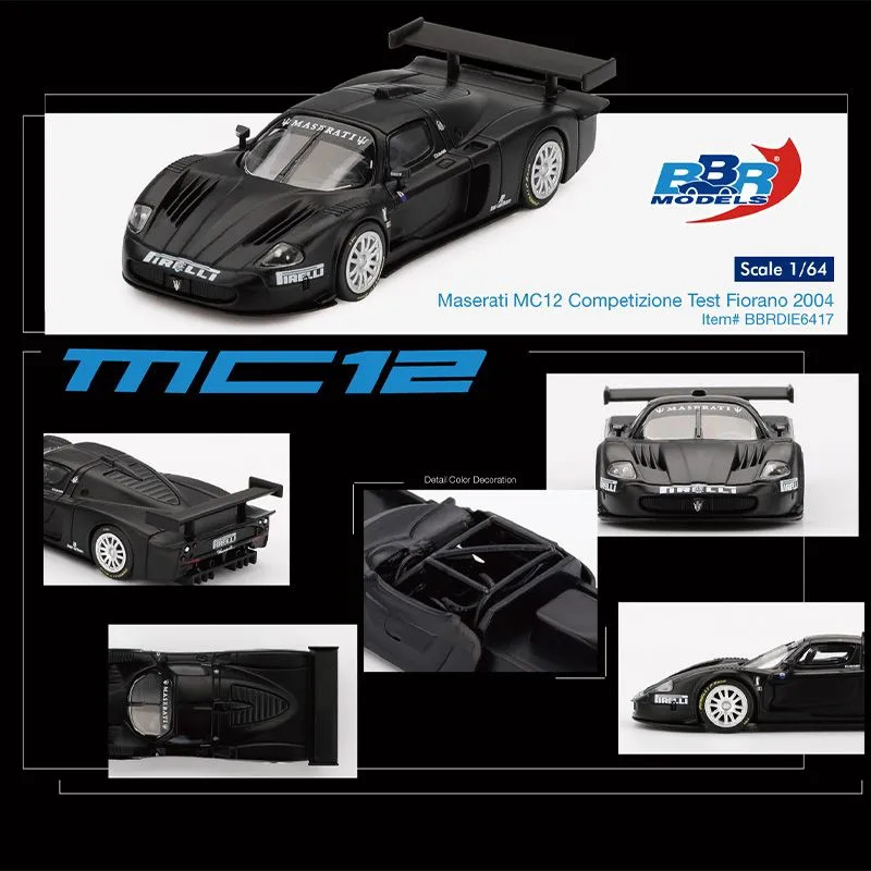 BBR 1/64 Maserati MC12 Hợp Kim Đen Diecast Xe Ô Tô Đồ Chơi Mô Hình Quà Tặng Sinh Nhật