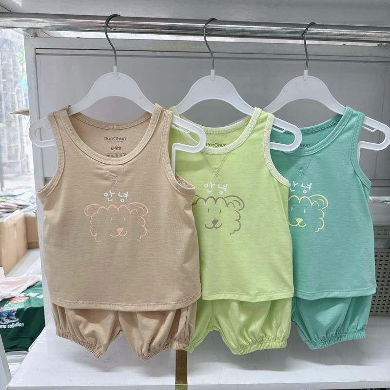 Bộ ba lỗ Punchun mềm mát cho bé trai bé gái