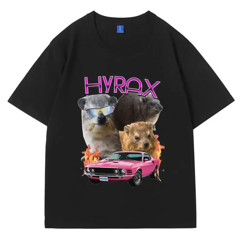 Hyrax Áo Phông Hip Hop Ngộ nghĩnh Mẹ Bố Vintage Quần Áo Thời Trang Tay Ngắn Cho Nữ