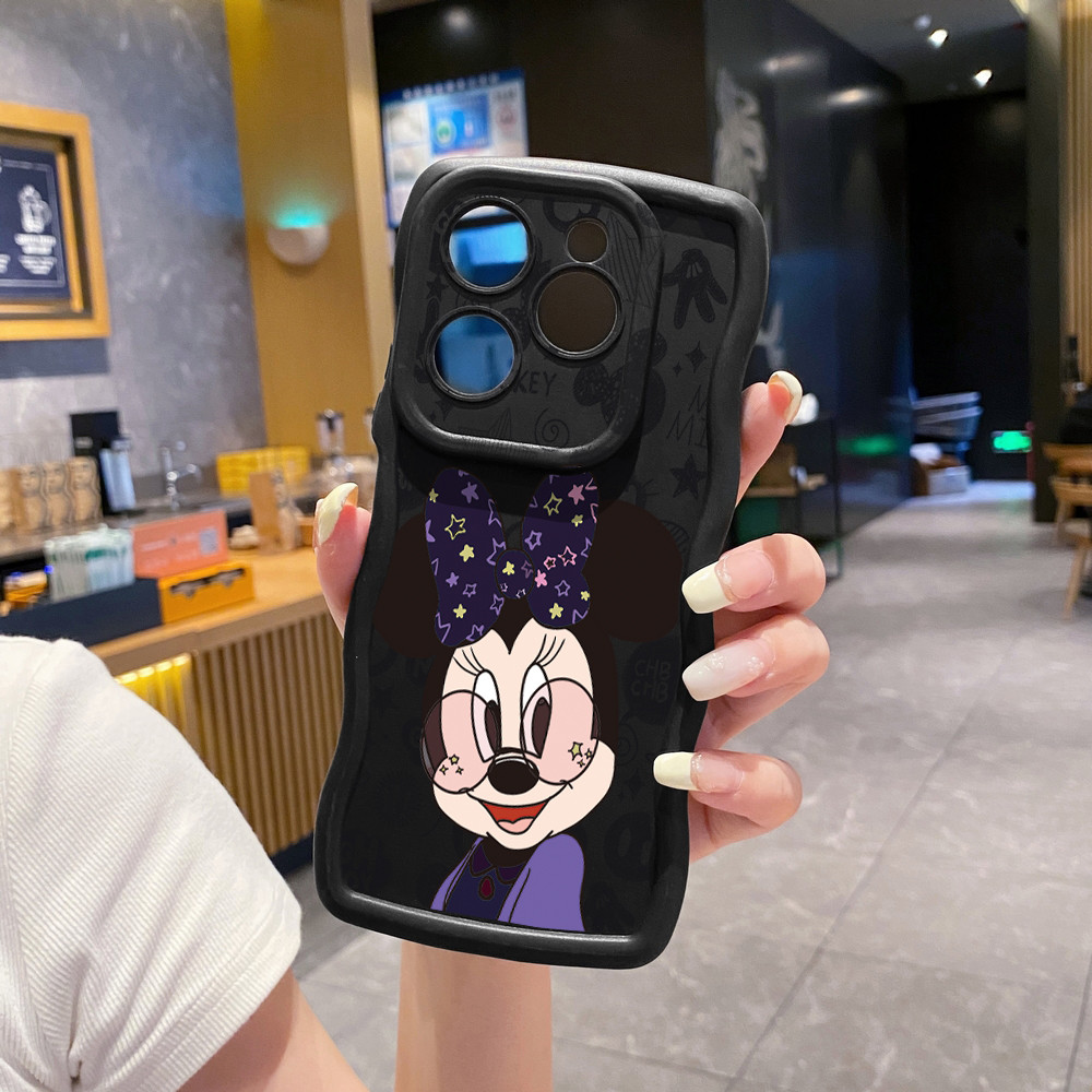 Tương thích với ITEL A70 A60 S23 Plus P40 A04 Glass Mickey Minnie Wave Case Chống rơi XBL